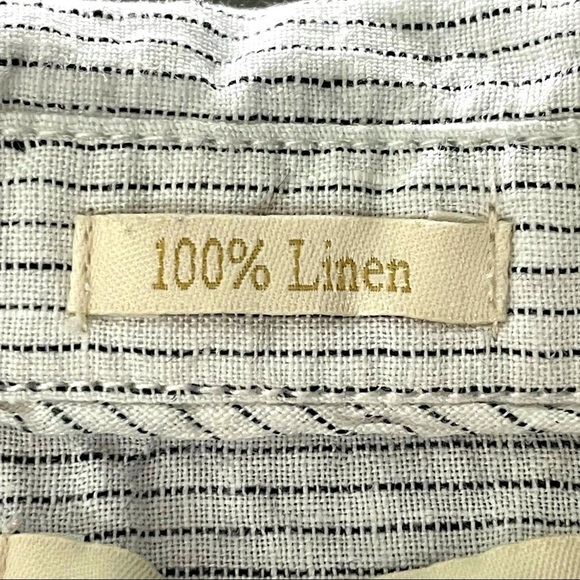 Catherine Malandrino 100% Linen Blouse – White & Black, Size M - Picture 8 of 11